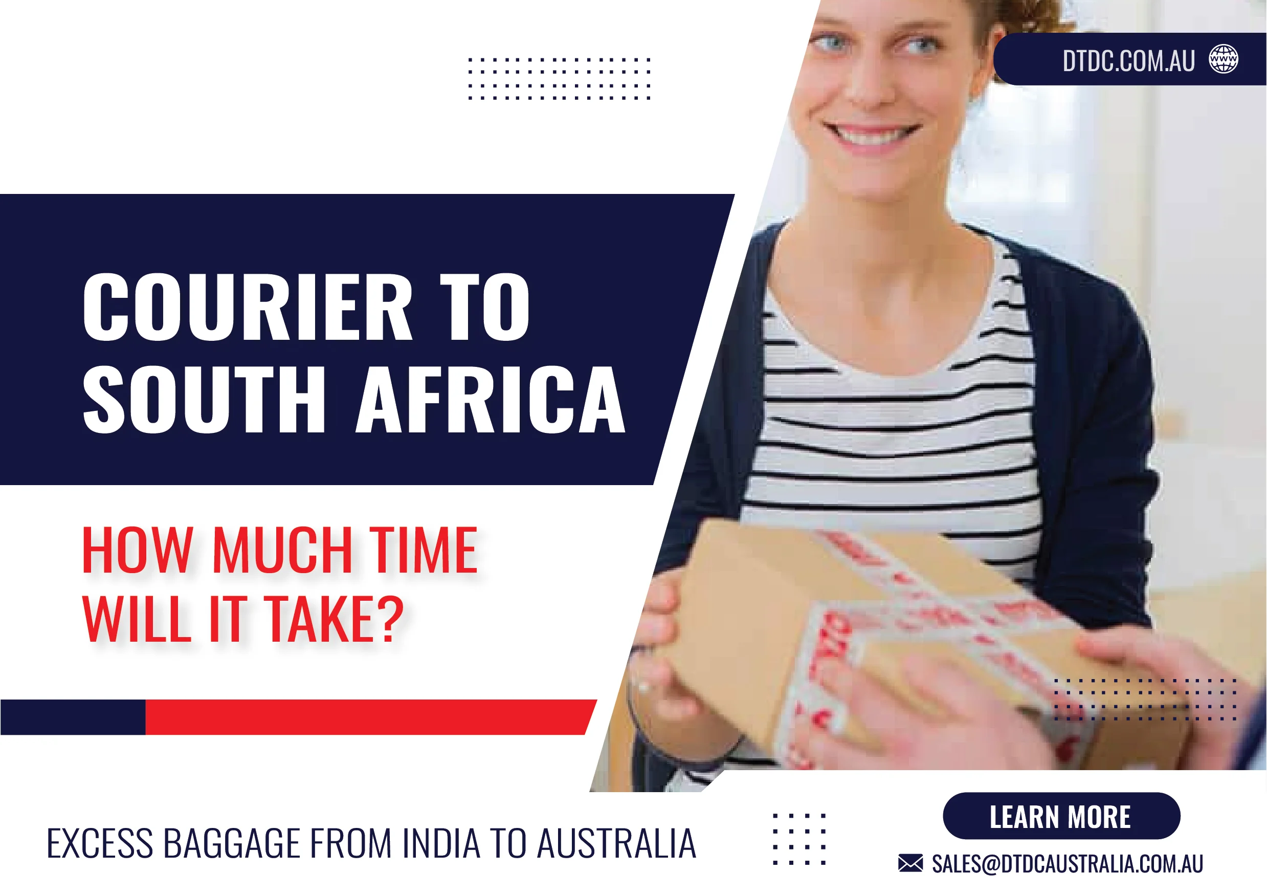 Courier delivery time to South Africa - DTDC Australia