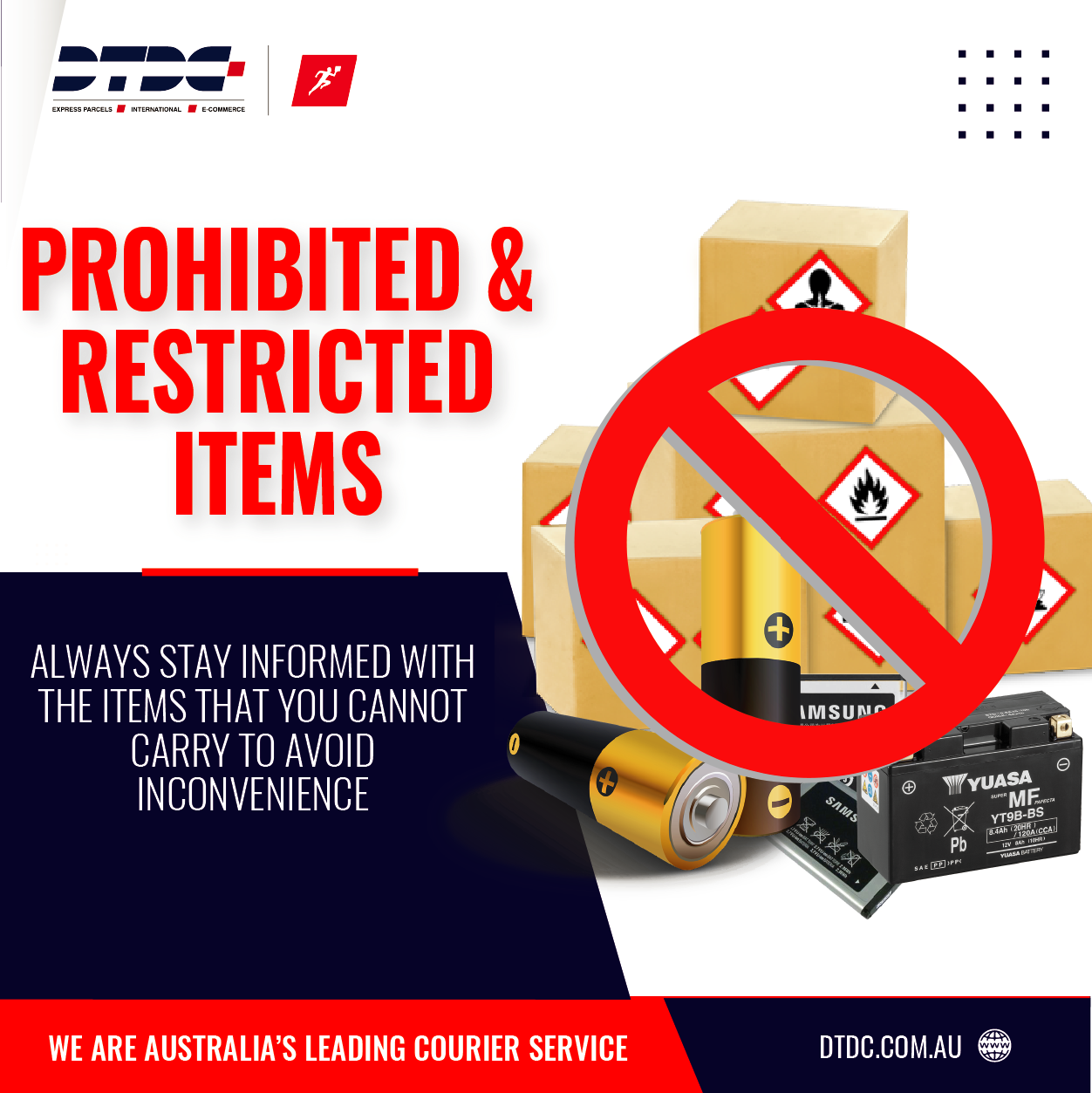 DTDC Australia - Prohibited And Restricted Items