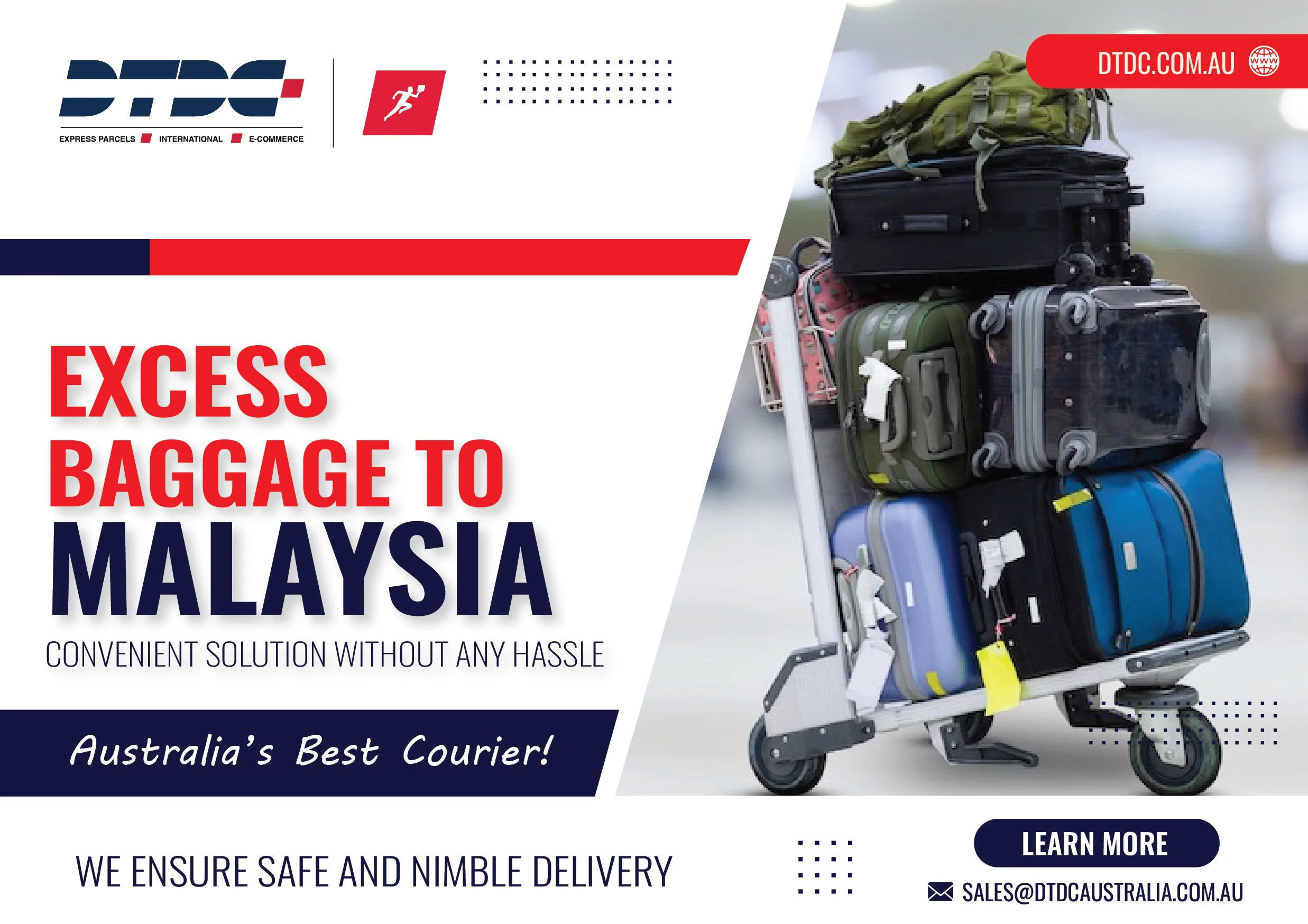 Excess Baggage to Malaysia - DTDC Australia