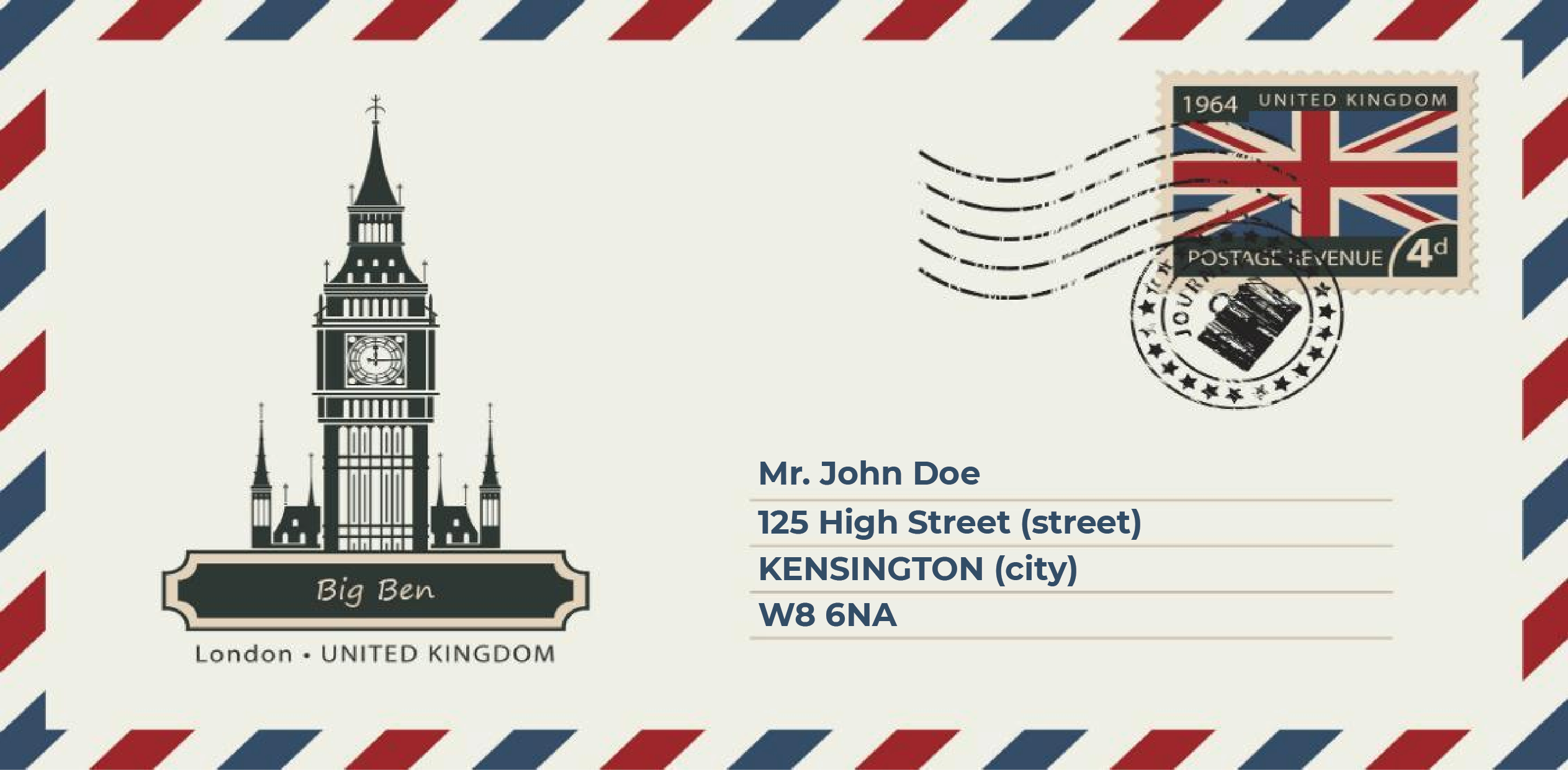 Resident address for Parcel to UK