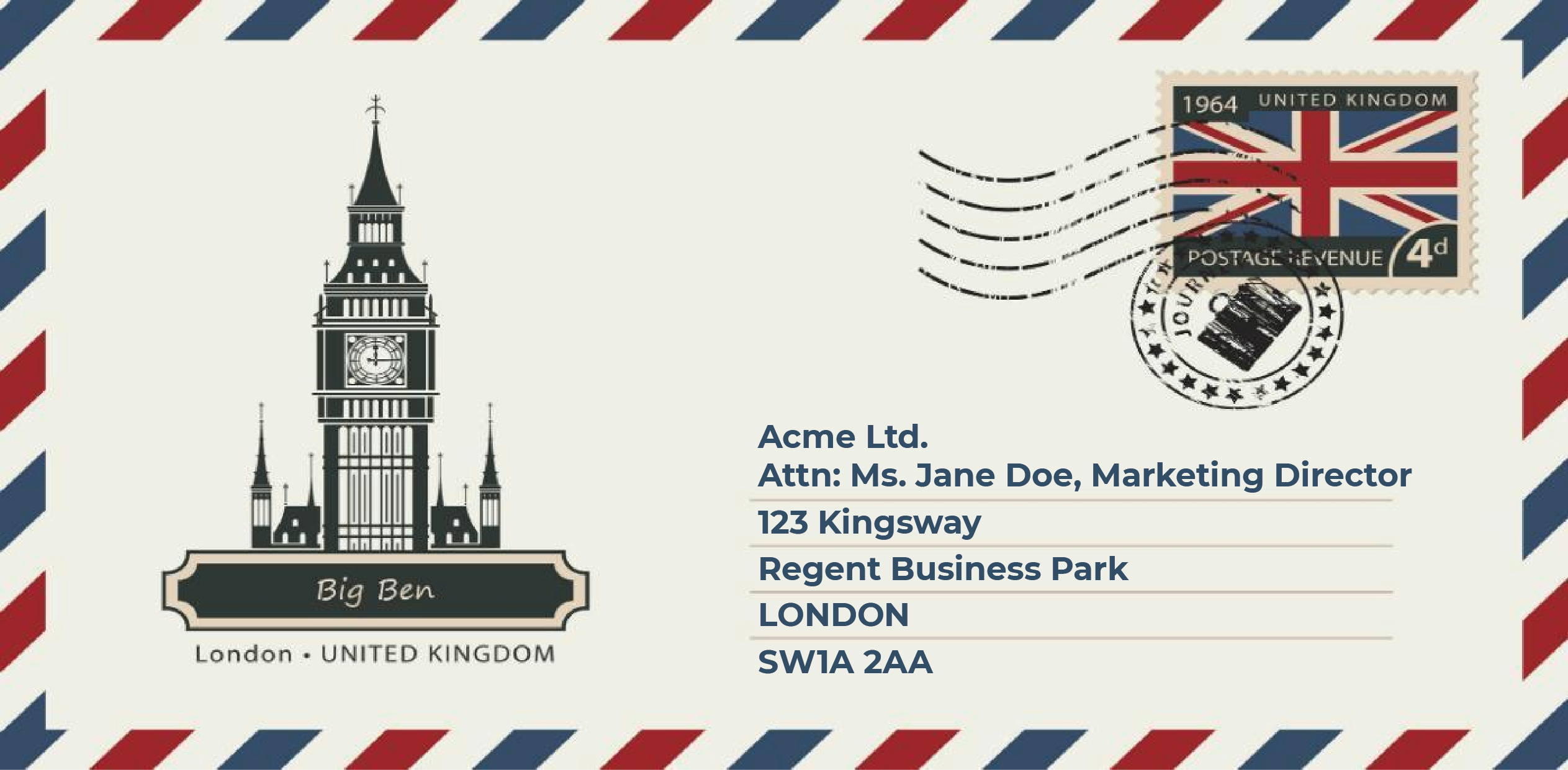 Business Address for Parcel to UK