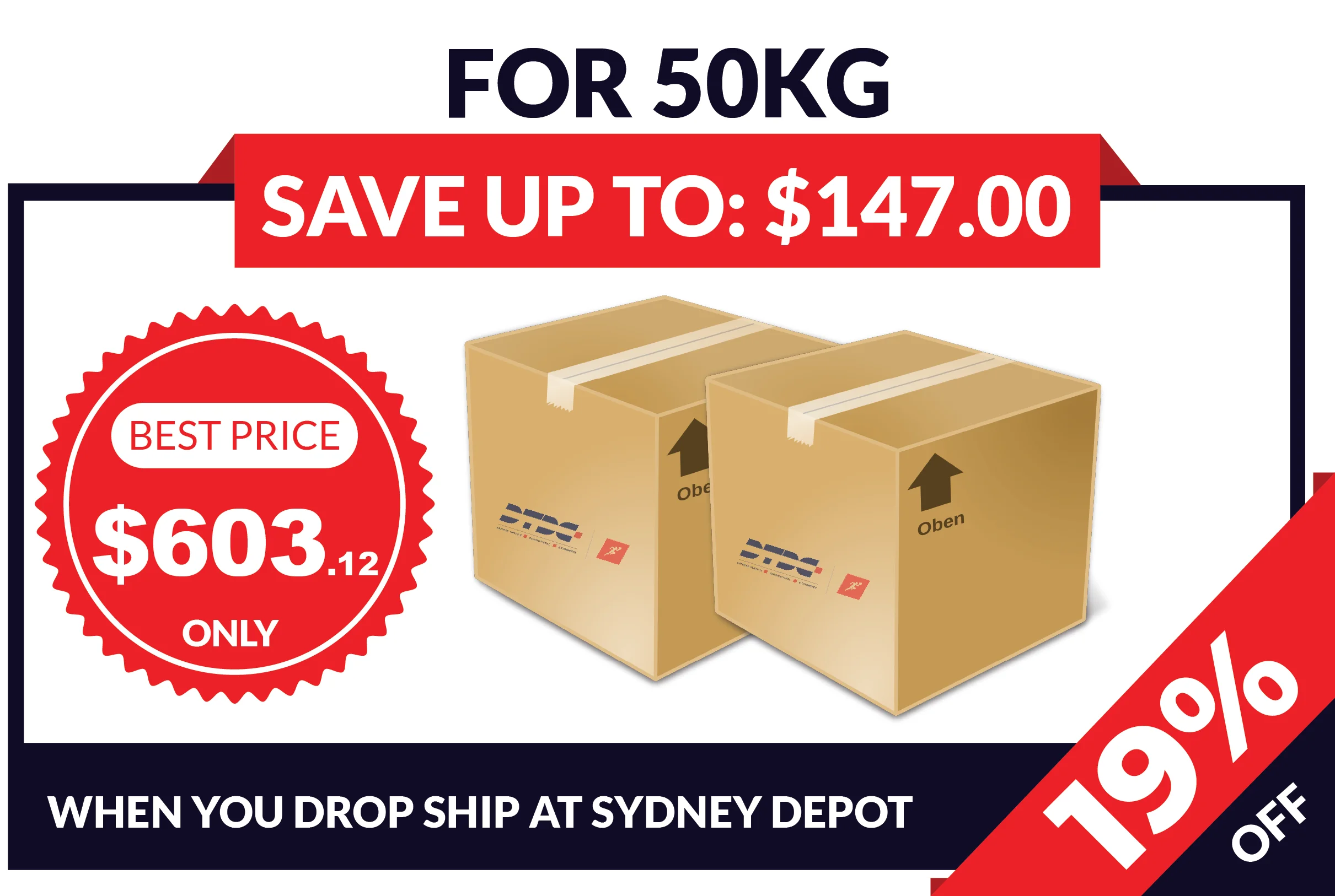 Price for 50 kg parcel - DTDC Australia