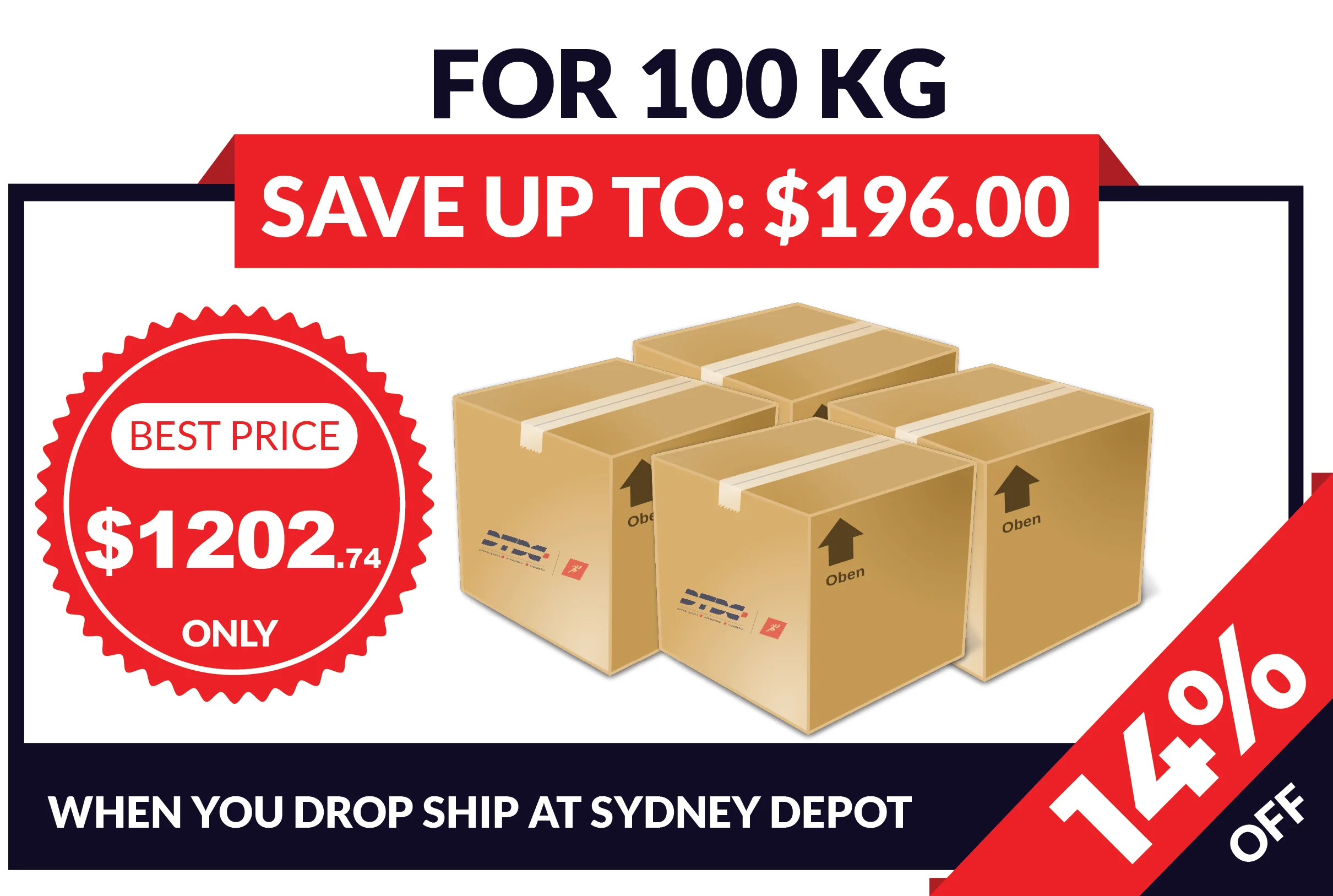 Price for 100 kg parcel - DTDC Australia