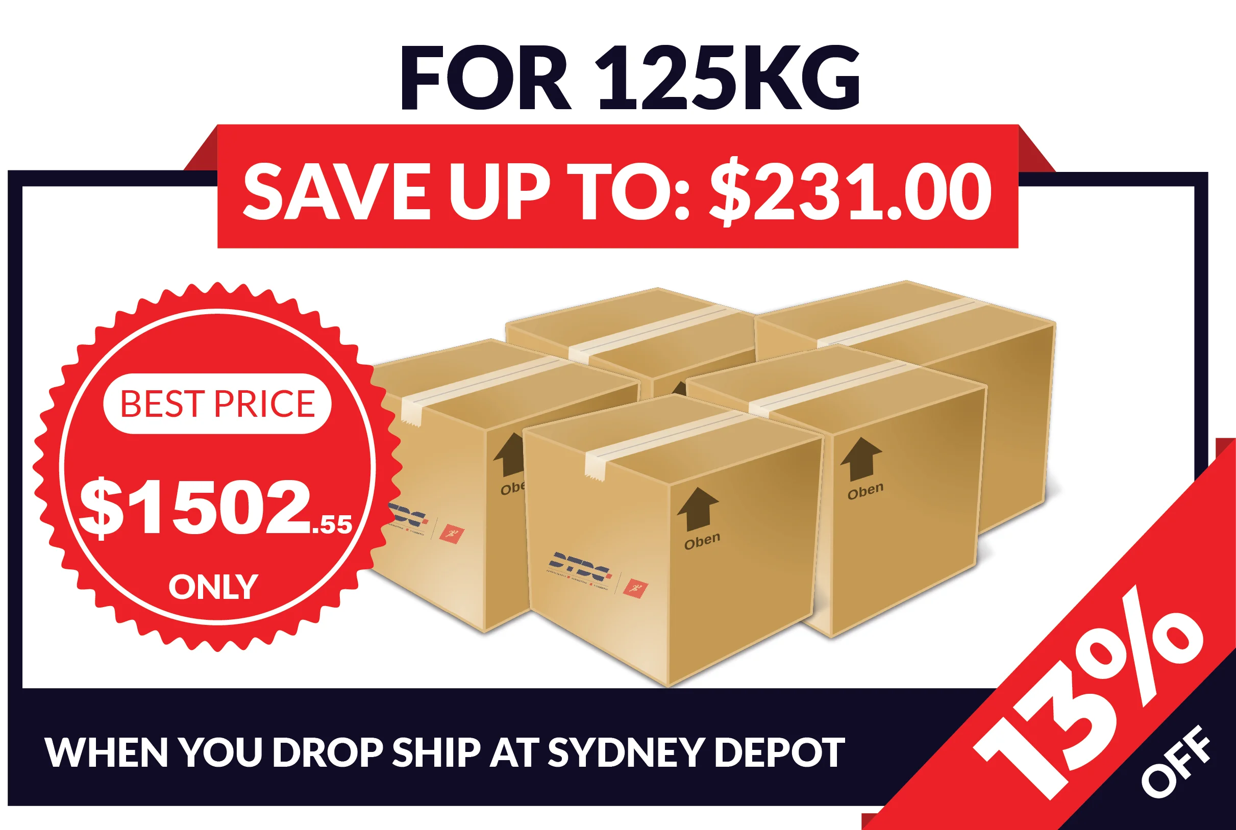 Price for 125 kg parcel - DTDC Australia