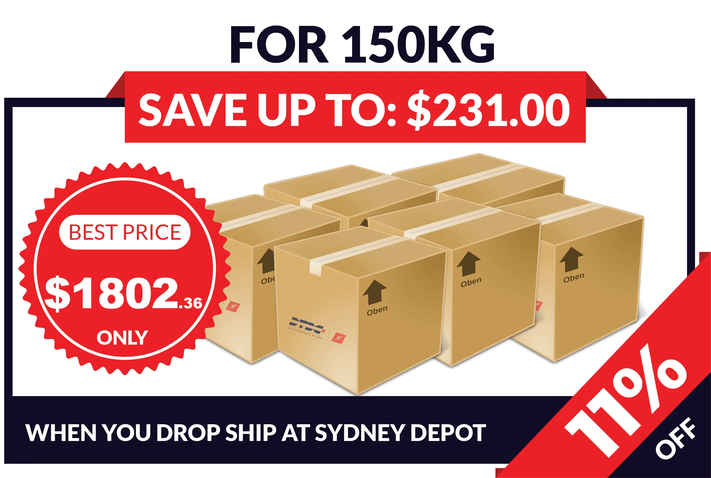 Price for 150 kg parcel - DTDC Australia