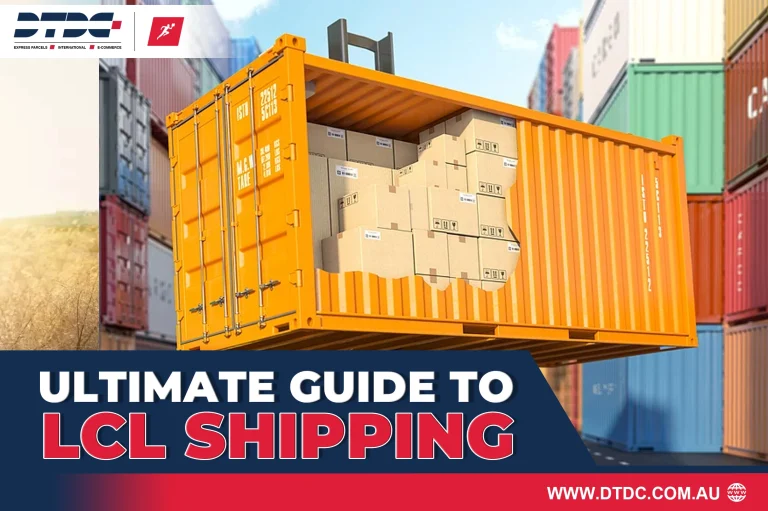 LCL shipping guide showing consolidated cargo boxes loaded inside a shared shipping container for international freight